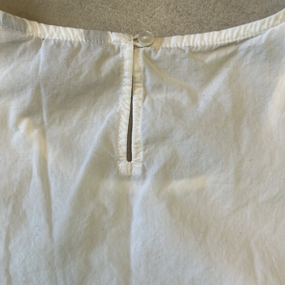 Banana Republic Tank top 100% cotton +lace border hemline bright white size XS - Picture 11 of 14